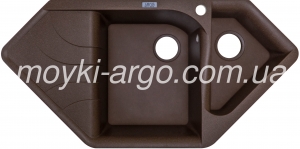 Гранітна мийка Argo Angolo коричнева